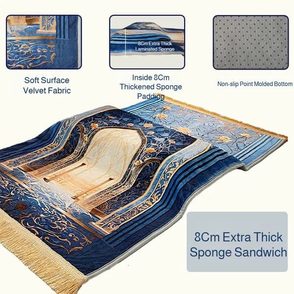 Home Living Room Carpet 8cm Thickened Printed NonSlip Comfortable Lengthened Knee Pad Prayer Mat for IslamChristianity 260312