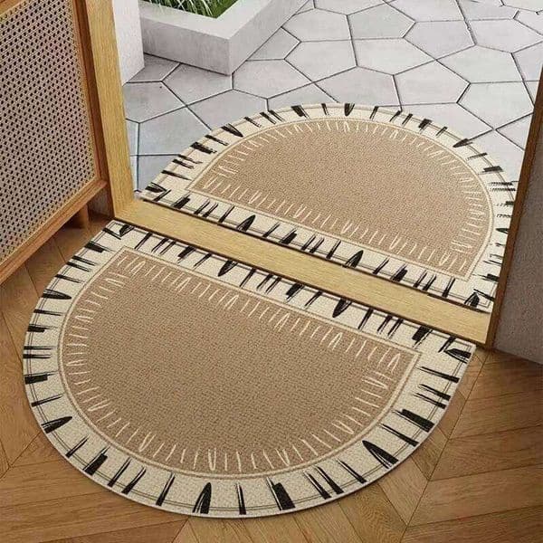 VIKAMA Semi-Circular Entry Floor High-End Indoor and Outdoor Entrance Foot Mat for Kitchen Carpet - Home Decoration 26H0313
