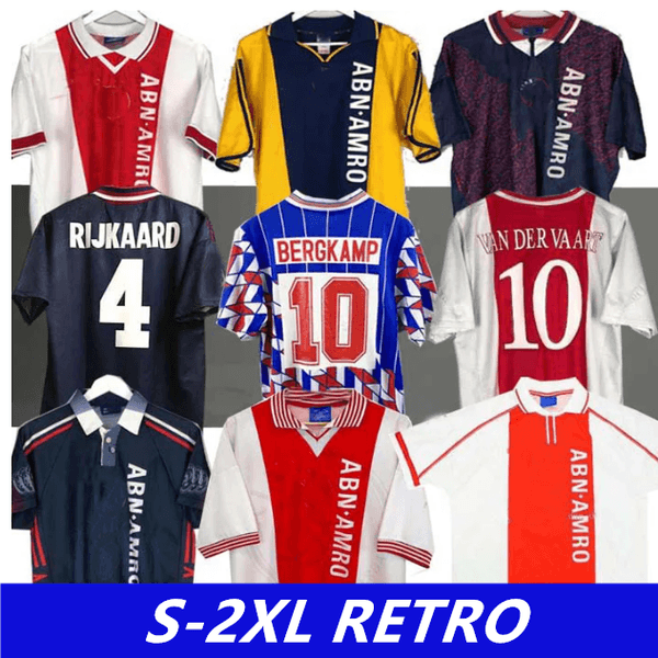 89 90 94 95 96 98 00 01 Ajax Retro Soccer Jerseys Home VAN DER VAART IBRANIMOVIC SEEDORF KLUIVERT BERGKAMP RIJKAARD DAVIDS BLIND LITMANEN classics football shirt 66