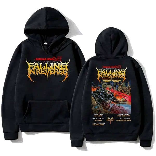 Popular Mons Tour II World Domination Hoodie Falling in Reverse Sweatshirt Unisex Fall High Street Pullover Two Side Print Hoody Z260314