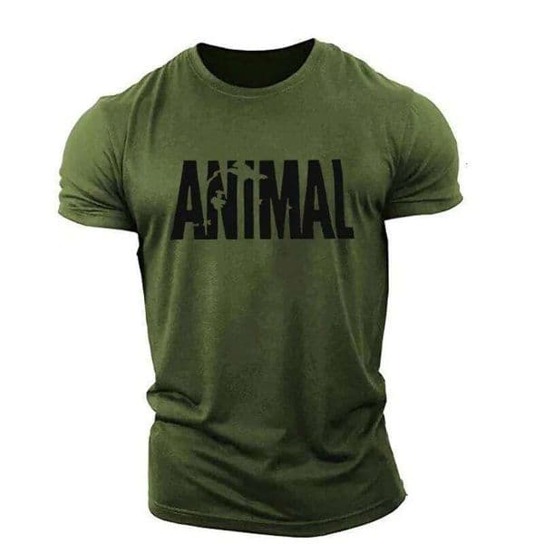 Animal Letter Minimalist Style Fashion Men's T-shirts Short Sleeve O-Neck Sportswear Oversized Gym Tops Street Men Women T Shirt T260312