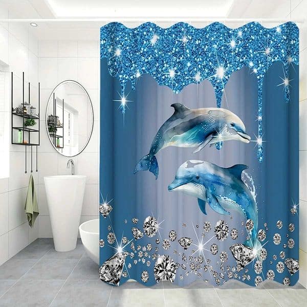 Diverse Style Shower Curtain With Hooks Waterproof Easy Install Washable For Home Hotel Apartment Bathroom S260312