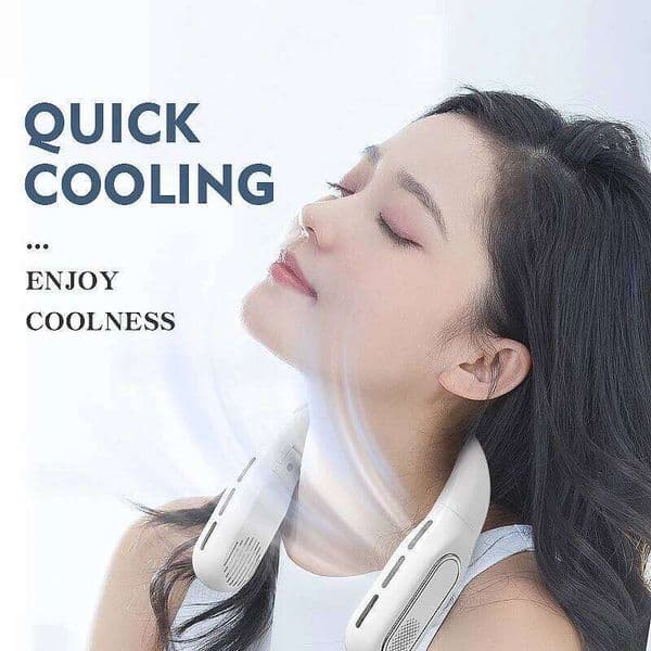 portable leafless hanging neck USB charging small fan wind cooler, office, camping, outdoor travel fan, Thanksgiving gift 26Li0313