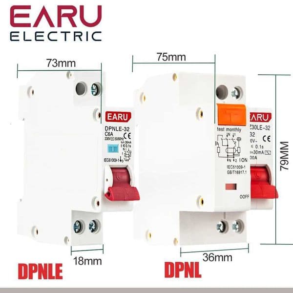 DPNL 230V 50/60Hz RCBO MCB 1PN 6KA Residual Current Differential Automatic Circuit Breaker Over Current Leakage Protection X2603131