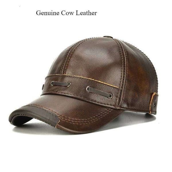 Genuine Cow Leather Baseball Caps Men Coffee Kufi Hats High-end Mature and Steady Style Outdoor Sports Classic Europe Hiking Hat Z260314