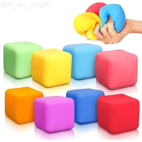 Cute Color Tofu Stress Balls Sensory Squishy Dough Fidget Toys for Stress Relief Best Gift for Adults Children H260313