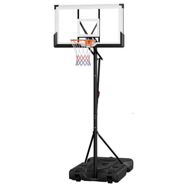 Stand, 10 ft Height Adjustment Basketball Goal, Portable Basketballs Hoop with 54 inch PC Backboard & Wheels for Kids, Teens, Adults in Driveways, Pools, Schools