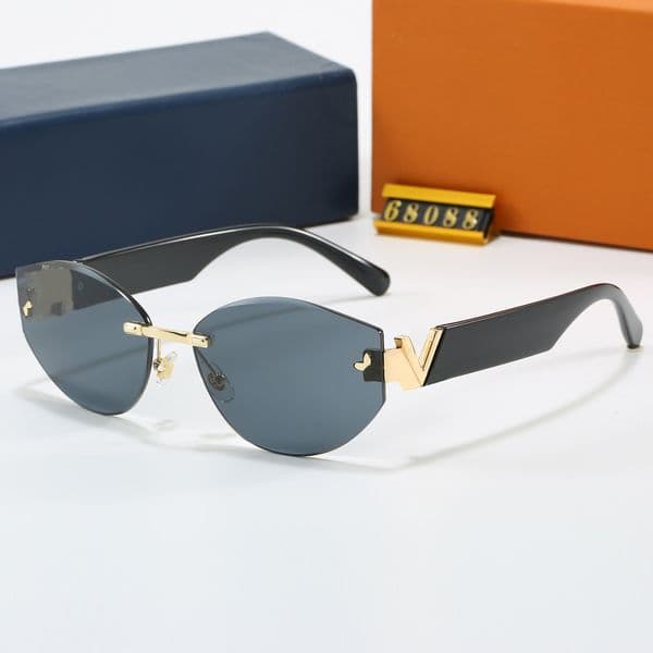 Design Sunglasses for Women Luxury Classic Fashion Frameless Glasses UV400 Eye Protection Eyewear Sun Shade
