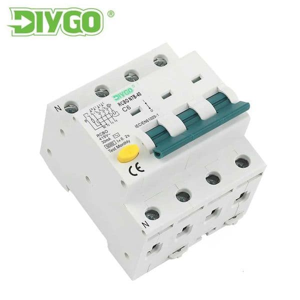 RCBO with Overcurrent Leakage protection 3PN Electro-magnetic TYPE 240V Residual Current Circuit Breaker 4P Circuit Breakers X260313