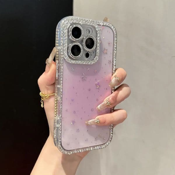 Glitter Diamond Bezel Phone Case For Iphone 16 15 14 13 Pro 12 11 Max Plus 16Pro Dazzle Color Star 16Promax Phone Case 15Promax Luxury 15Pro Cover 14Promax 13Pro Shell