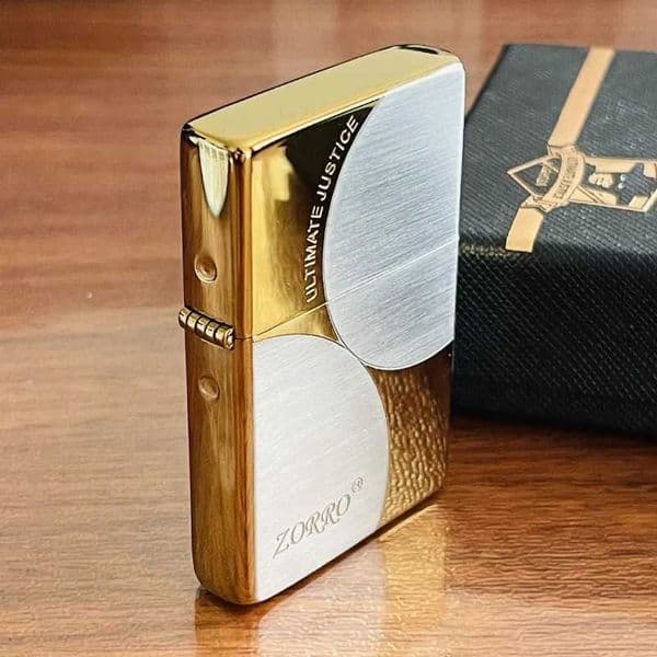 brass oil windproof lighter personzed creative ultra-thin square corner glossy ic X260313