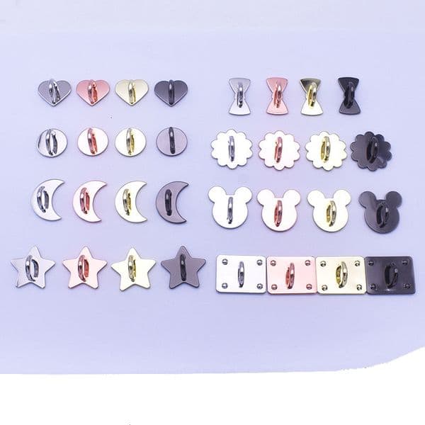 Korean Style Tassel Base Metal DIY Accessory Heart Shaped Square Phone Case Clasp Pendant Hook