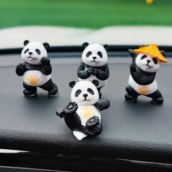 Mini Panda Themed Car Ornament - Desktop Decoration with Creative Design Cute Auto Interior Decor K260313