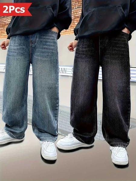 The boys streetwear jeans are versatile and suitable for all occasionsCasual style full elastic waistbandT260313
