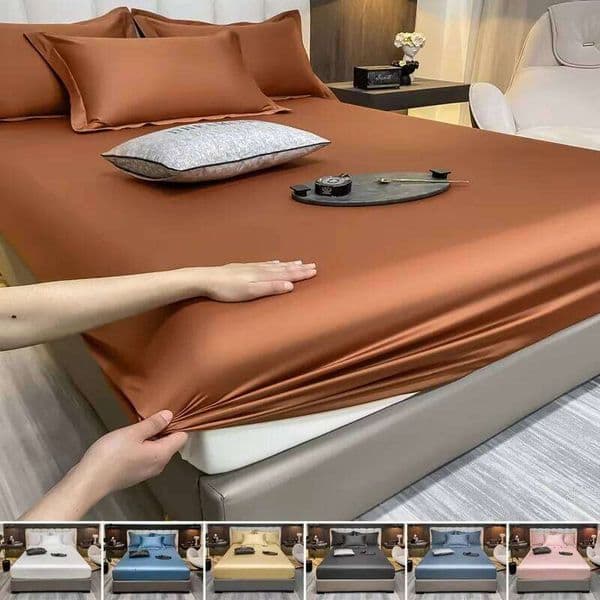 Luxury Egyptian Cotton Fitted Bed Sheet Elastic Band Around Bedsheet Bedspreads Soft 400TC Mattress Cover Double King Queen Size 26H0312