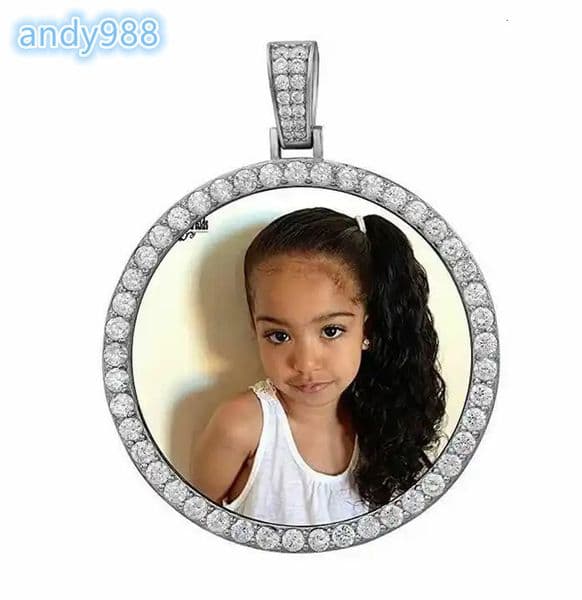 Pass Diamond Tester Jewelry Waterproof Custom Hip Hop Photo 925 Sterling Silver Iced Memory Moissanite Diamond Necklace Pendant
