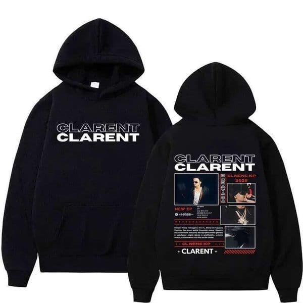 Rapper CLARENT Album 2025 Graphic Hoodie Fashion Pullovers Mens High Quality Gothic Clothes Casual Aesthetic Sweatshirts Unisex Z260314