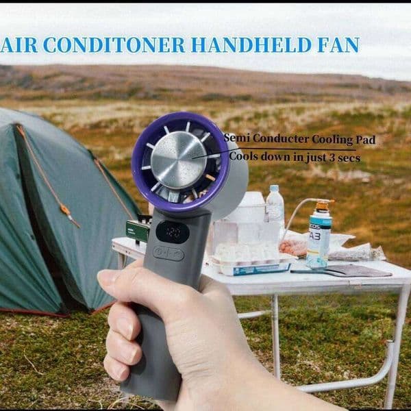 Portable 120-Speed Digital Display Ice Cooling Tech Stylish Semiconductor Condensation Personal Fan for Home, Office 26L0313