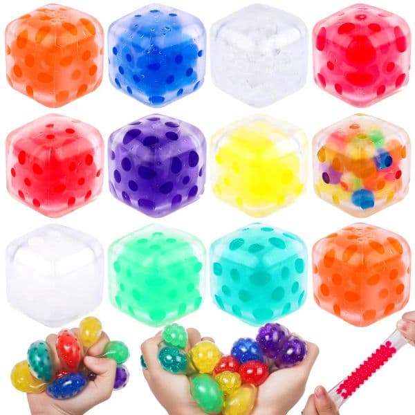 Mini Stress Relief Sensory Toys Cube Squeeze Fidget Toys Kids Birthday Favor Gift Classroom Prize Toy