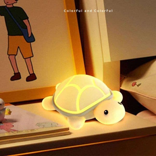 Led Turtle Night Cute Silicone Animal Cartoon Soft Lamp Touch Nightlight Children Sleep Light Room Bedside Decoration Gift 26Y0313