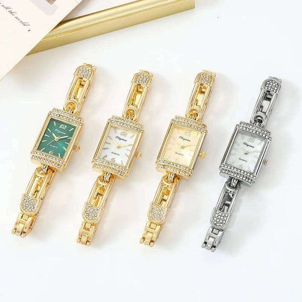 Casual Niche High-End Bracelet Watch for Women, Fashionable Wristwatch, Light Luxury Diamond-Encrusted Rectangular Women's Watch, Quartz Z260314