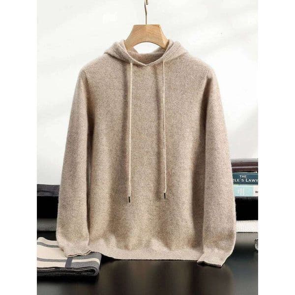 Yoyoselect Men's 100% Cashmere Luxury Sweater Hoodie Autumn Winter Thick Warm Hooded Pullover Casual Smart Jumpers Knitwear Top Z260313