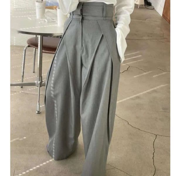 BJTZ n Sense niche 3D waist slimming wide leg hem womens casual pants spring HL106 Z260314