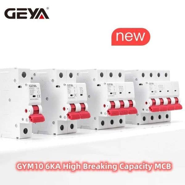 GEYA GYM10 6KA MCB 1P 2P 3P 4P 6A 10A 16A 20A 25A 32A 40A 50A 63A Circuit Breaker 230V 400V C Curve CE CB Approved NEW X260313