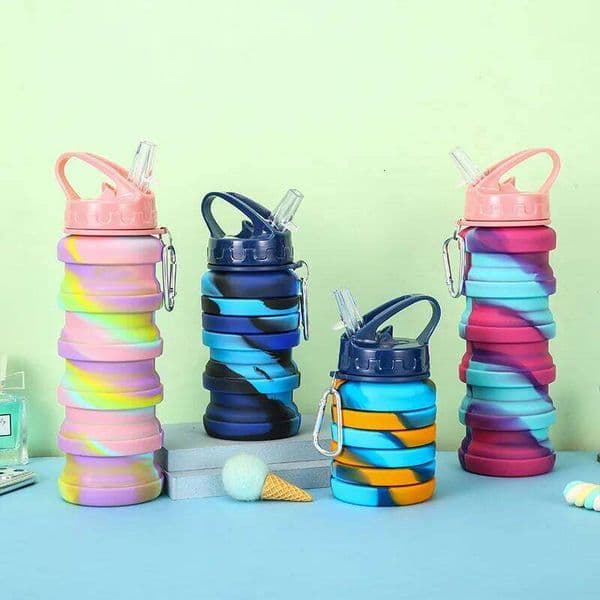 500ml Silicone Folding Water Cup Foldable Portable Telescopic Outdoor Travel Camping Bottle Gym Sports Kettle Creative Fashion Z260313