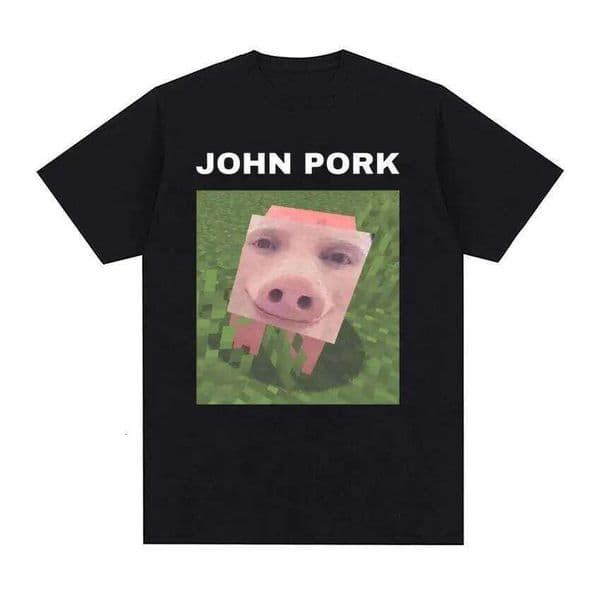 John Pork Funny Meme Tee Men Women Fashion Trending Short Sleeve T-shirt Male and female Casual O-Neck Tops T Shirt J260312