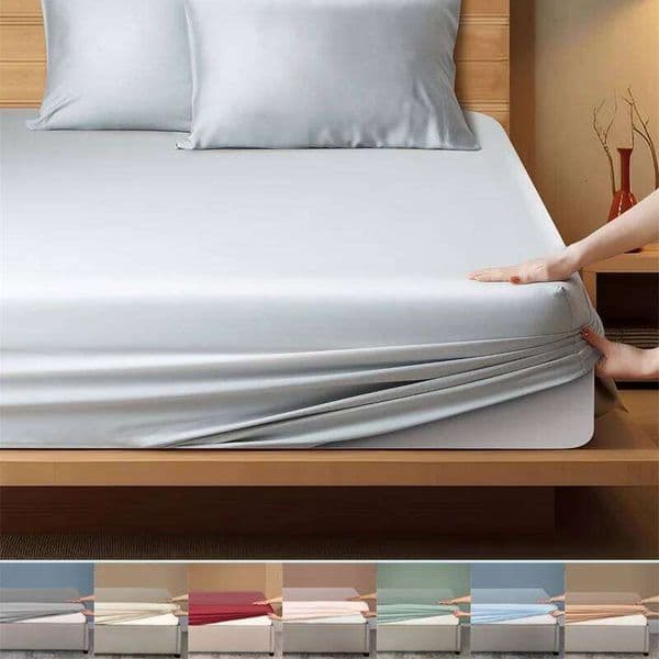 High Quality Fitted 100% Bamboo Mattress Cover with Elastic Band Double King Queen Size Bed 90/120/200 Fit Sheet 26H0312