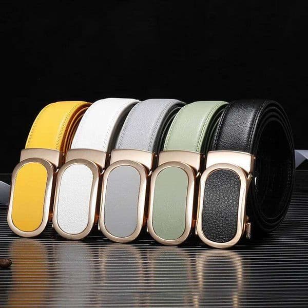 3.5CM multicolor Automatic Buckle Belt Genune High Quality Belts For Men Leather Strap Casual Buises for Jeans S260311