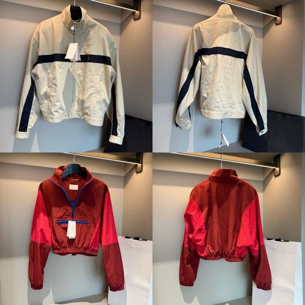 Color Blocked Women Jacket Designer Embroidered Zip Up Windbreaker Coat Streetwear Spring Summer Casual Sports Jackets