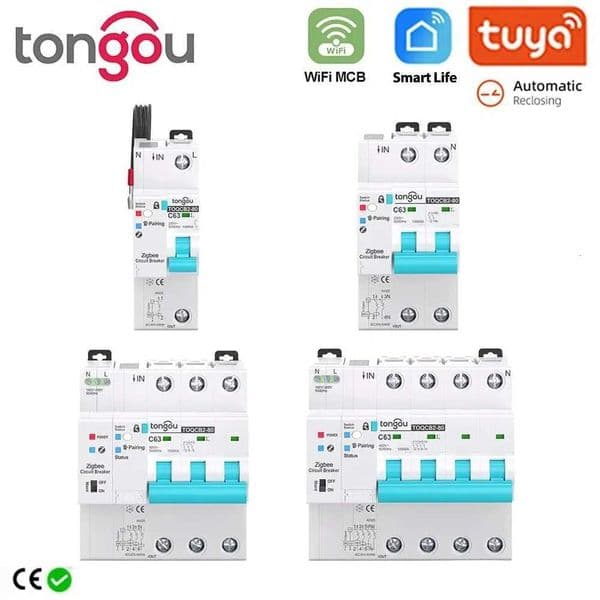 TUYA MCB WIFI Power Metering Circuit Breaker Smart Life Timer Remote Control Automatic Wireless Interruptor Reclosing Switch X260313