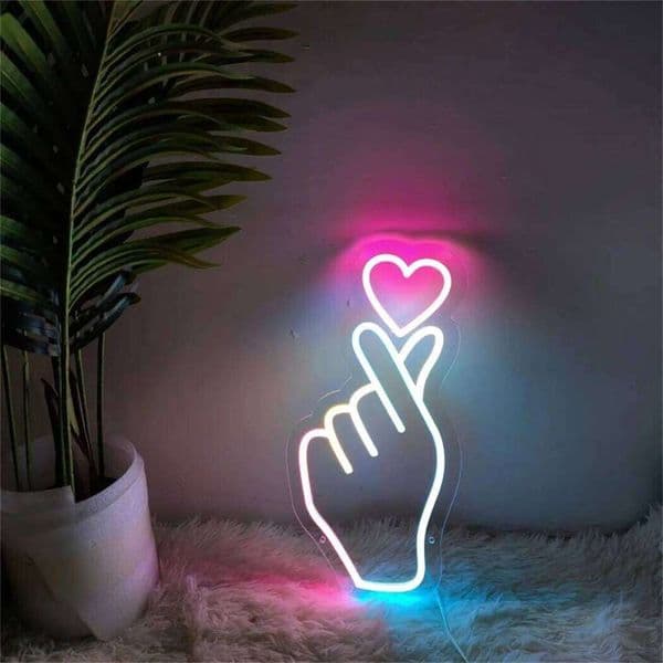Hand Heart LED USB for Bedroom Bar Pub Restaurant Birthday Parties Wall Decoration Decor Neon Light 26H0313