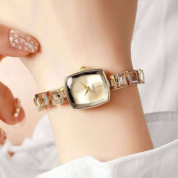 Fashion Square Women Quartz Watch Luxury Rhinestone Bracelet Wristwatch For Ladies Clock Reloj Mujer