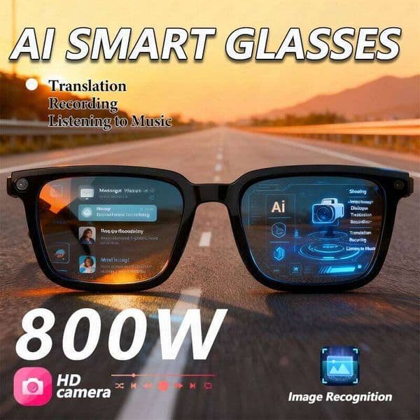 Smart 4K HD 800W Pixel Camera Video Outdoor Sport Sunglasses AI Chatgpt Translation Recording Bluetooth Call Glasses