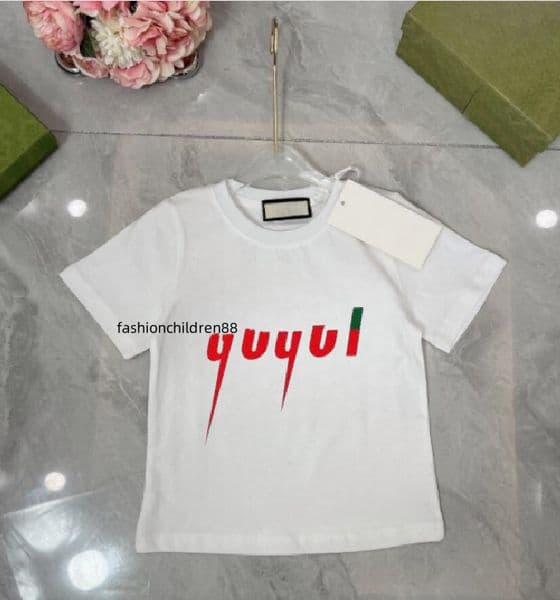 Summer Kids T-shirt Top Clothes Childrens Baby Casual Short Sleeves Shirt Tees Round Neck Luxury Toddler Girls Boys Child T-shirts Clothing L260508G2UR