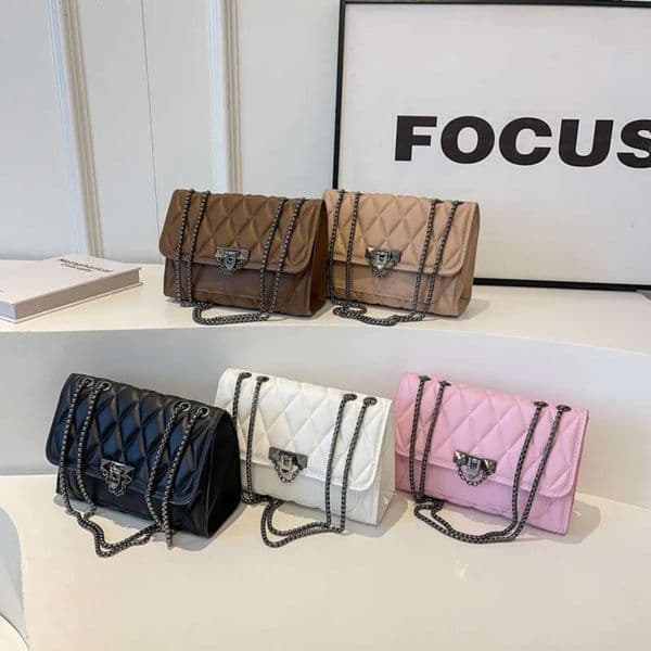 Chain Diamond Grid Small Square Women's Autumn and Winter New Fashion Shoulder Crossbody Bag