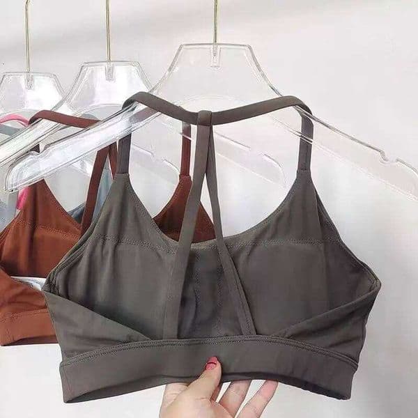 Beautiful Sports Underwear Women's Thin Shoulder Hanging Neck Strap Naked Feel bra Yoga Bra Fitness Training Tank 26Y0314