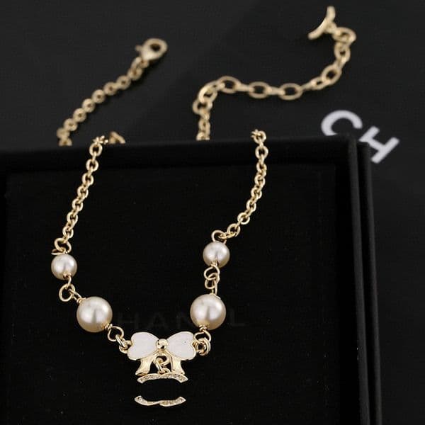 Necklace designer necklace luxury jewelry designer jewelry women metal high quality 12A diamonds letter Stainless Steel pearl necklace charm necklace style gift