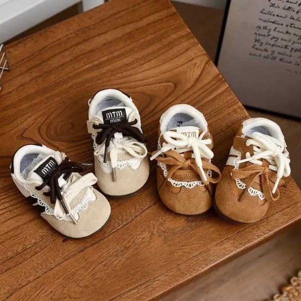 Baby Sneakers Childrens Girls Soft Sole Non-slip Casual Running Shoes Baby Sports Walker Shoes Lace Toddler Outdoor Flat ShoesT260314