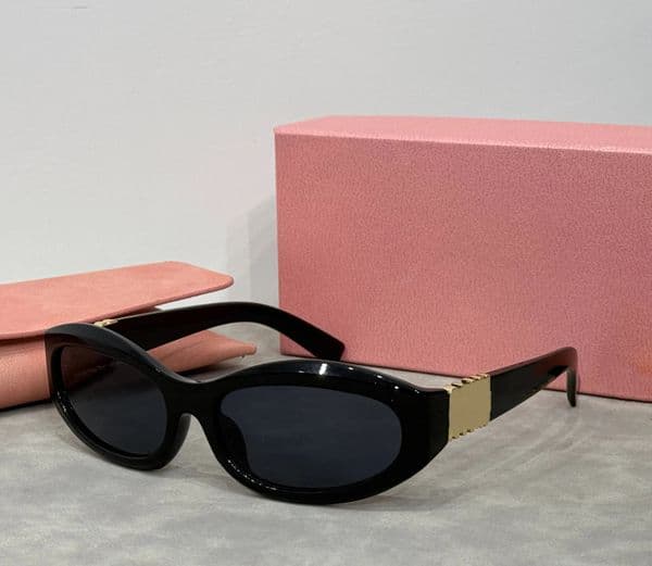 MM Sunglasses women designer sunglasses mu pink small mask glasses woman oval frame mirror shades luxury metal sun glasses for womens y2k spicy girl with box