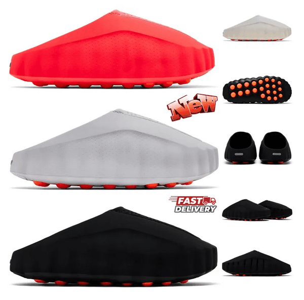 Desginer slide mind 001 slides Running shoes Soft Rubber Tech Comfort Slippers Bone White Red Black Light Smoke Grey Mens Womens mind 002 Summer Beach shoe Flip Flops