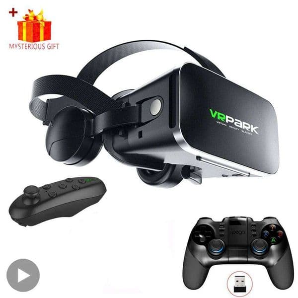 Virtual Reality VR Glasses 3D Headset Devices Smart Phone Helmet Goggles Lenses Smartphone Viar Headphones Cell Mobile 26Y0314