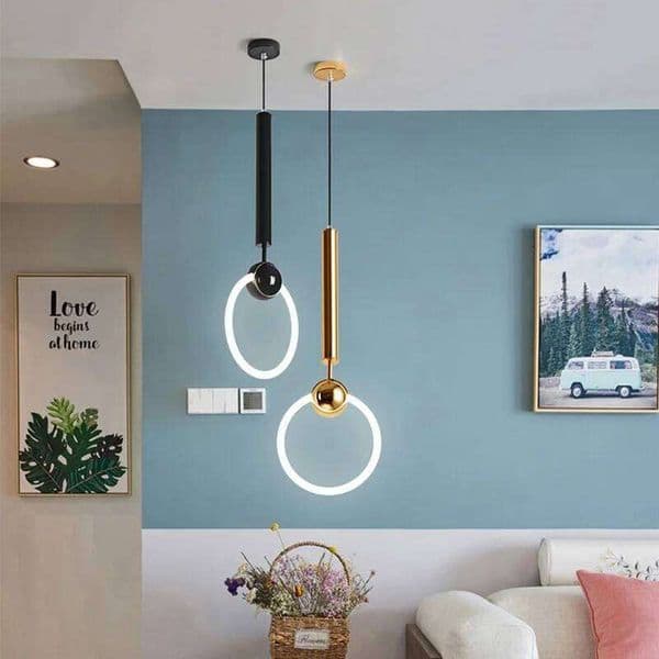 YEBMLP Ring Small Chandelier Indoor Creative Decor Hanging Parlour Corner Kitchen Dining Droplight Cafe Bar Pendant Light 26W0314