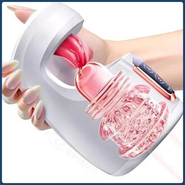 New Tongue Licking Male Masturbator 10 Thrusting Blowjob Sex Machine Stroker for Glans Training Sex Toys for Men Pleasure 1P8a