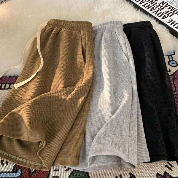 Summer Running for Men Casual Jogging Sport Short Pants Solid Color Drawstring Loose Dry Breathable Gym Sports Shorts Z260314