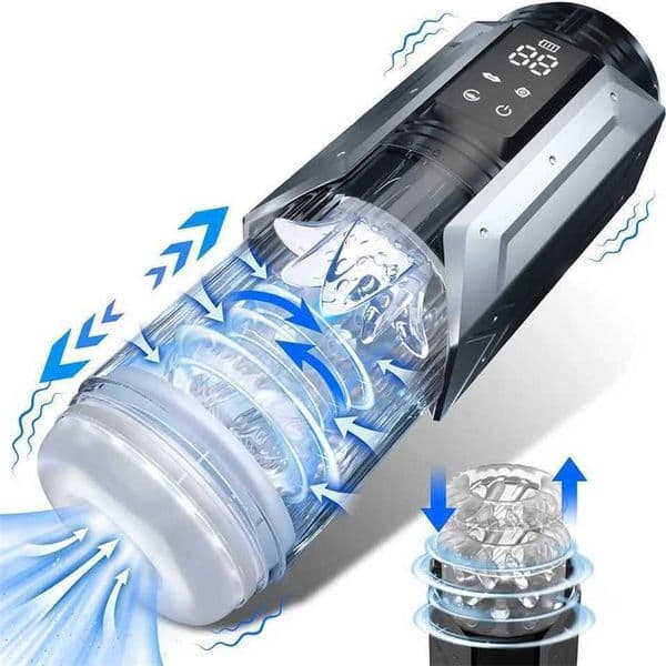 11A Automatic Sucking Male Blowjob Masturbation Cup3D Realistic Textured Pocket Pussy Penis Pumpwith LCD DisplaySex Toys for Men