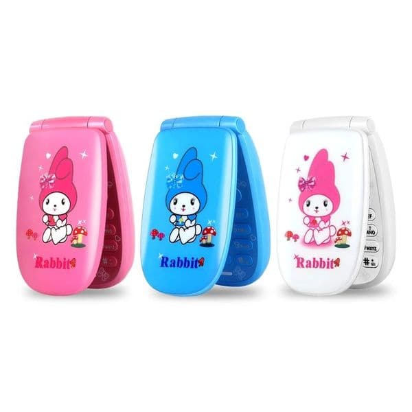 Unlocked Mini Cell Phone Clamshell Kids Cartoon Mobile Phone 1.44 Single Sim Card MP3 Camera Bluetooth Handsfree Small Flip Cellphone Cute Girl Gift For Children